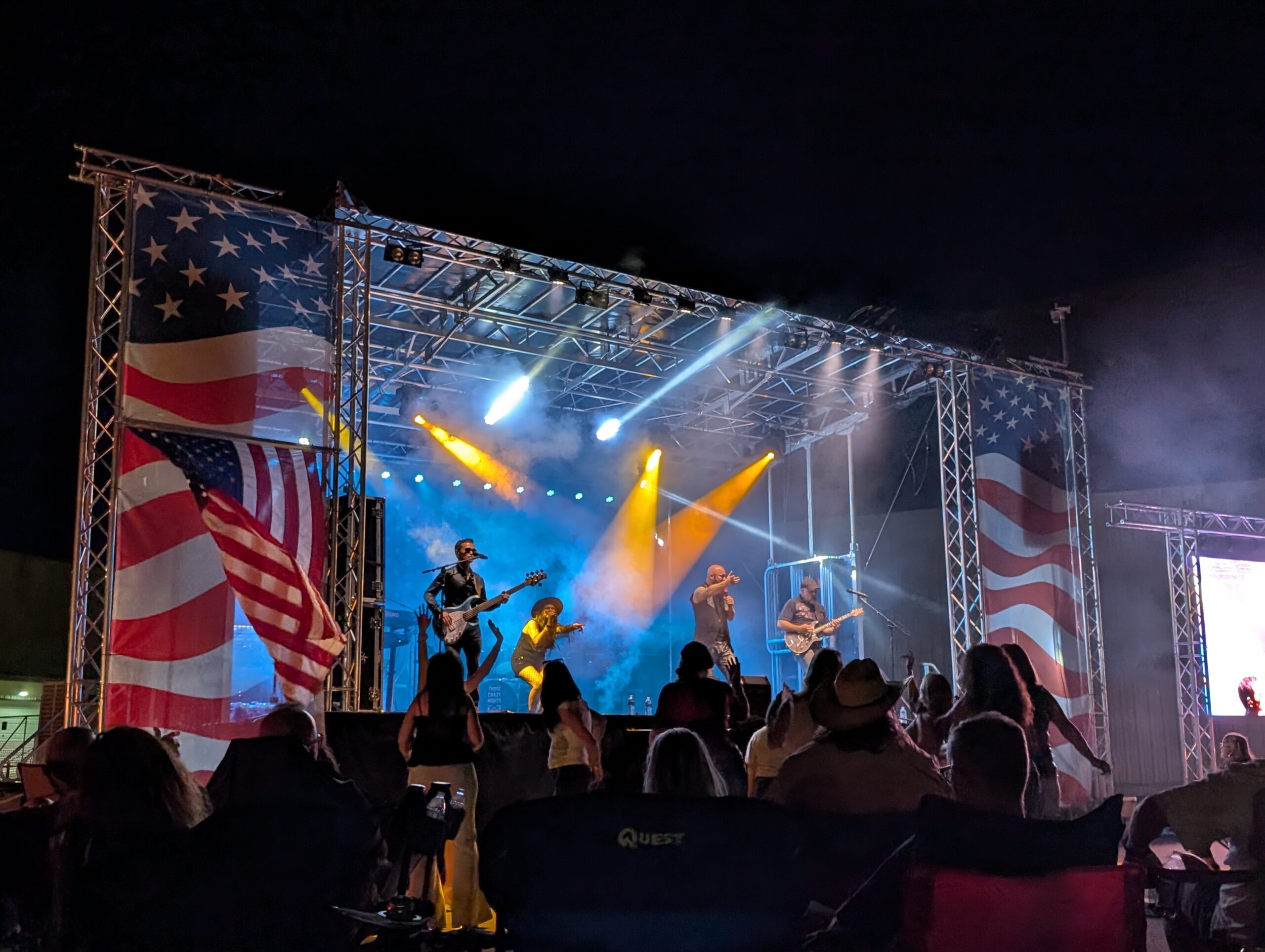 XL Mobile stage with lights and banners