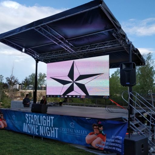 LED wall hung on Atlas mini stage