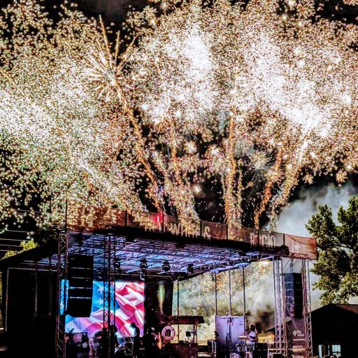 XXL stage set up for 4th of July with LED wall